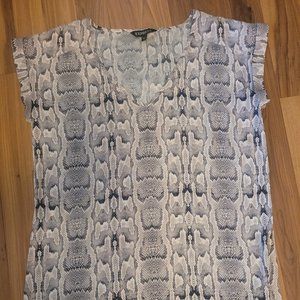 Express Silky Career Tee Snake Animal Print Medium